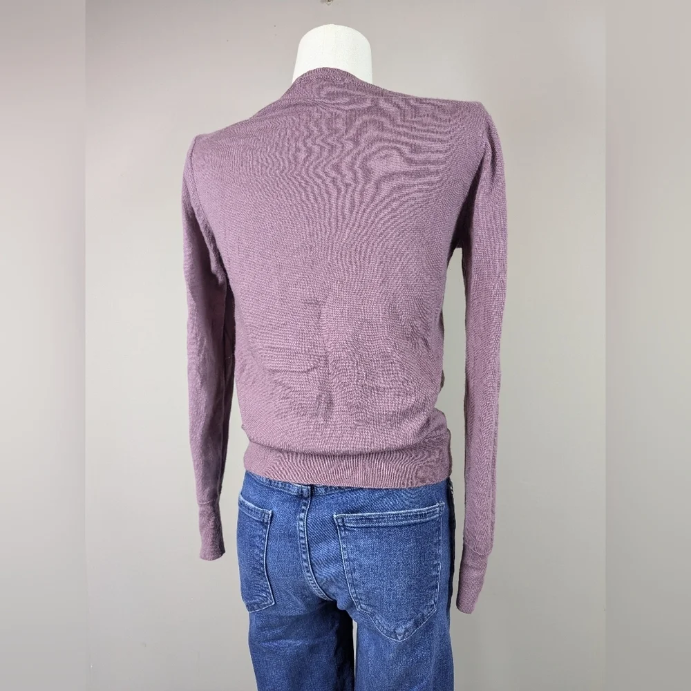 Uniqlo Extra Fine Merino Wool Crewneck Sweater – Mauve Purple Long Sleeve XS - Picture 4 of 7